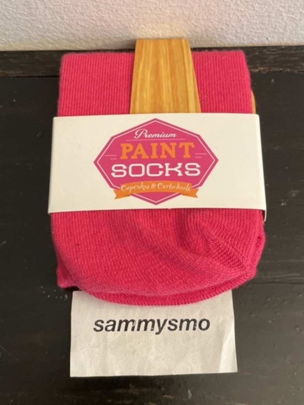 $1 cupcakes & cartwheels premium paint socks , pink, size 9-11